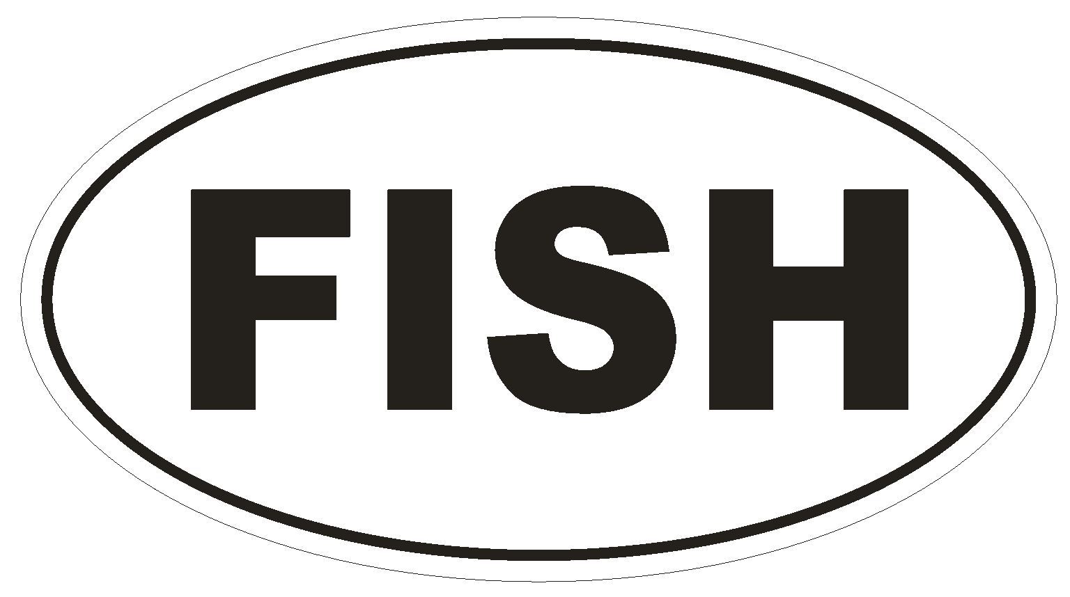 FISH Oval Bumper Sticker or Helmet Sticker D2001 Euro Oval Fishing Fisherman gallery