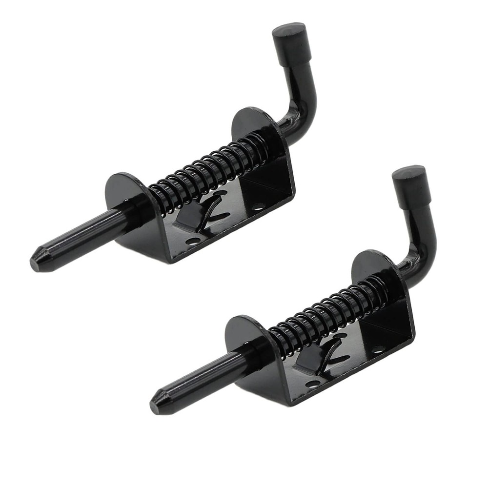 5 Inch Spring Loaded Latch Bolt, Heavy Duty 3/8 inch x 5 inches, Black
