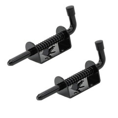 5 Inch Spring Loaded Latch Bolt, Heavy Duty 3/8 inch x 5 inches, Black