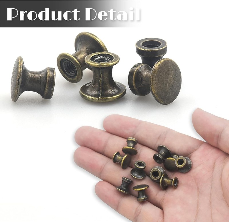 25PCS Mini Cabinet Knobs, 1/2 Inch Vintage Antique Dresser Knobs, Small Drawer gallery