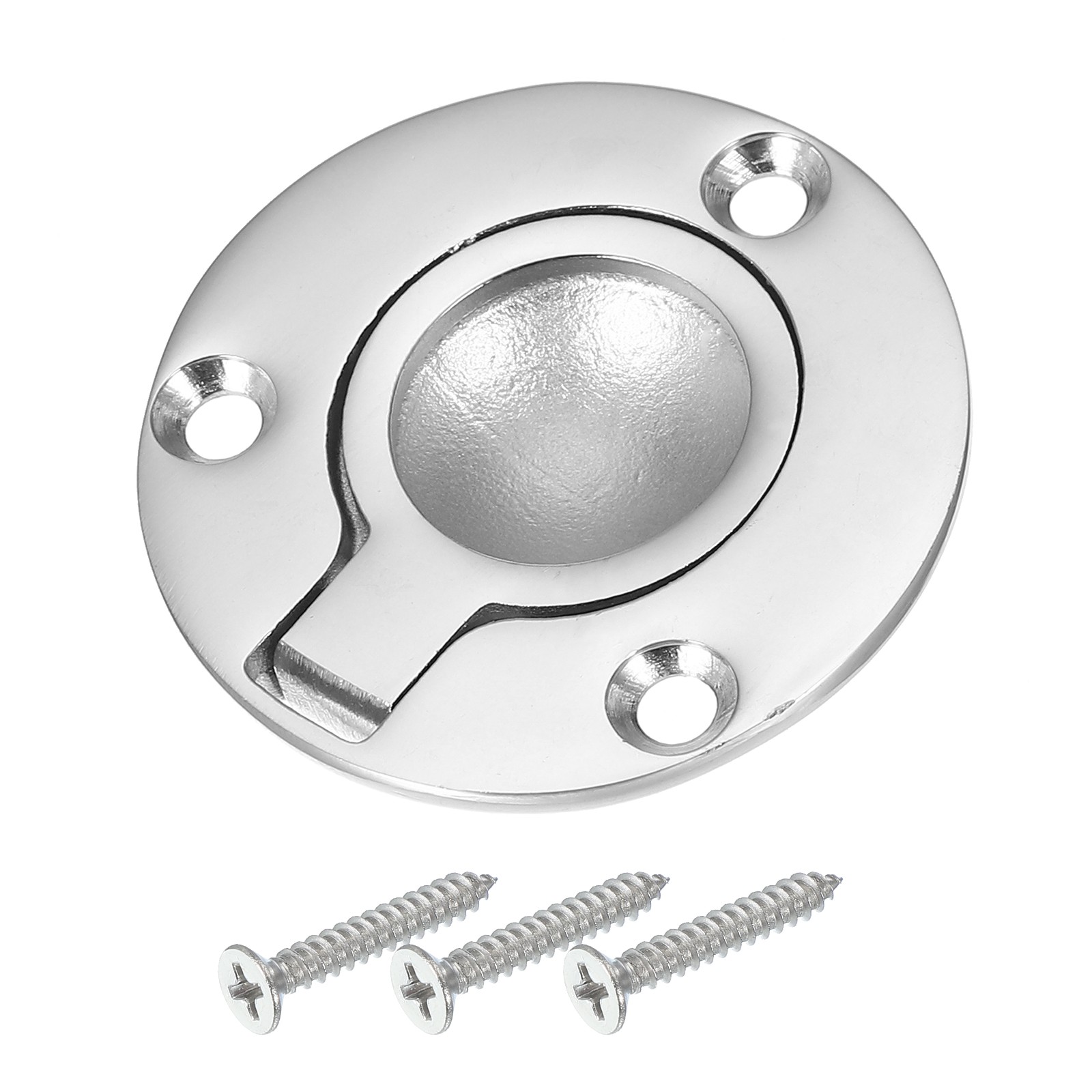 2" Round Flush Pull Ring Handles Recessed Door Pull with Screw Silver gallery