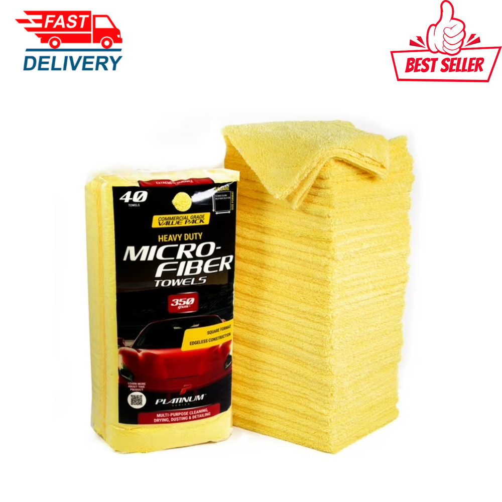 Platinum Series 40 Pack Premium Microfiber Auto and Home Detailing Towels