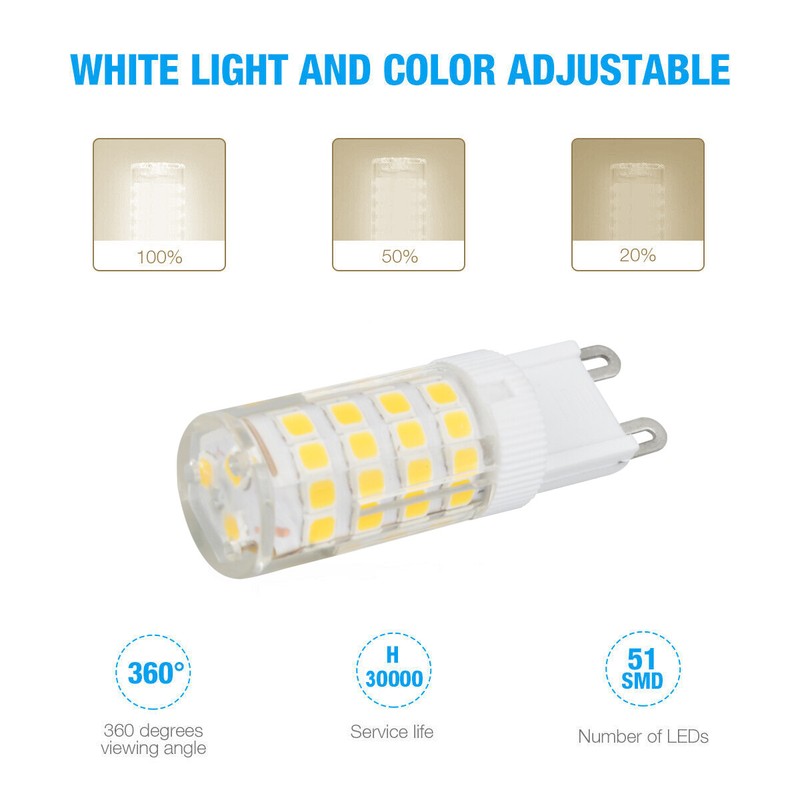 10Pcs G9 7W Dimmable LED Corn Bulb Lamp 6000K 2835 51-SMD Daylight Home Light US gallery