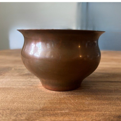 Vintage Handcrafted Copper Offering Bowl 3x4" Ritual Lota India Altar Decor gallery