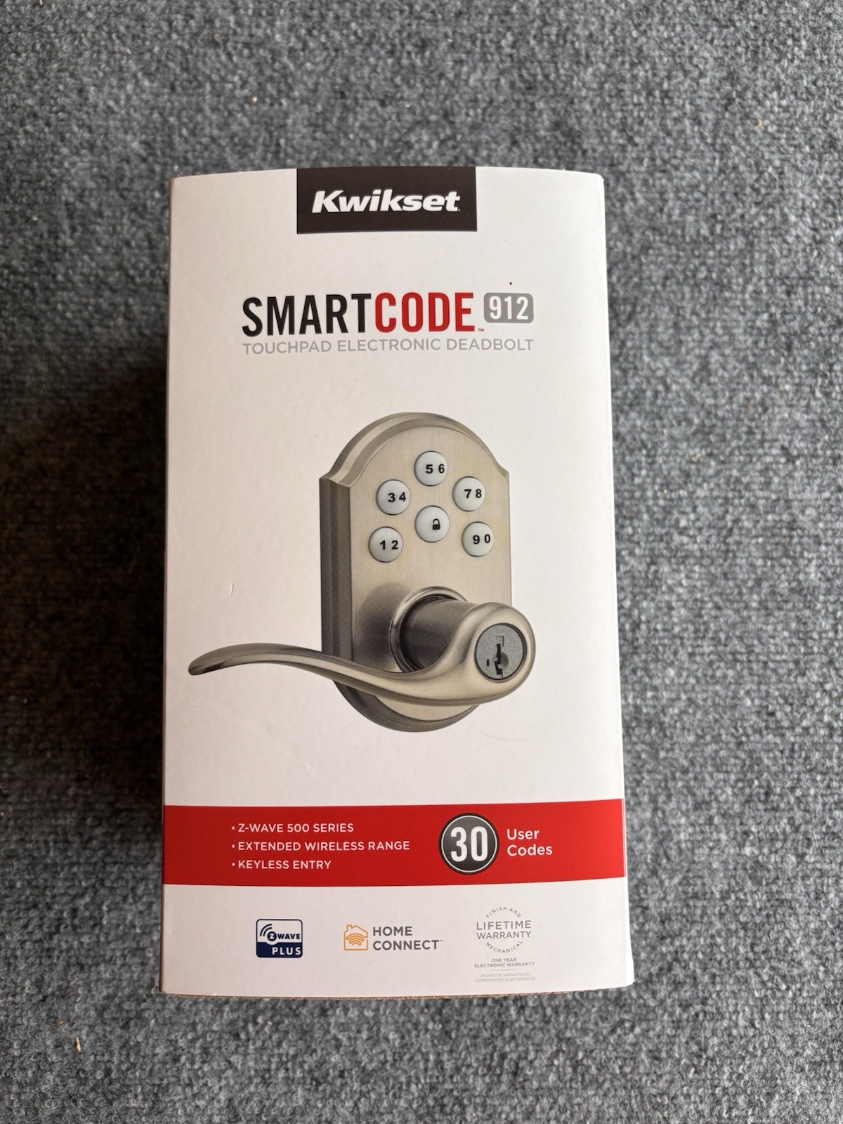 Kwikset SmartCode 912 Z-Wave Electronic Lever Lock Satin Nickel 99120-037 gallery
