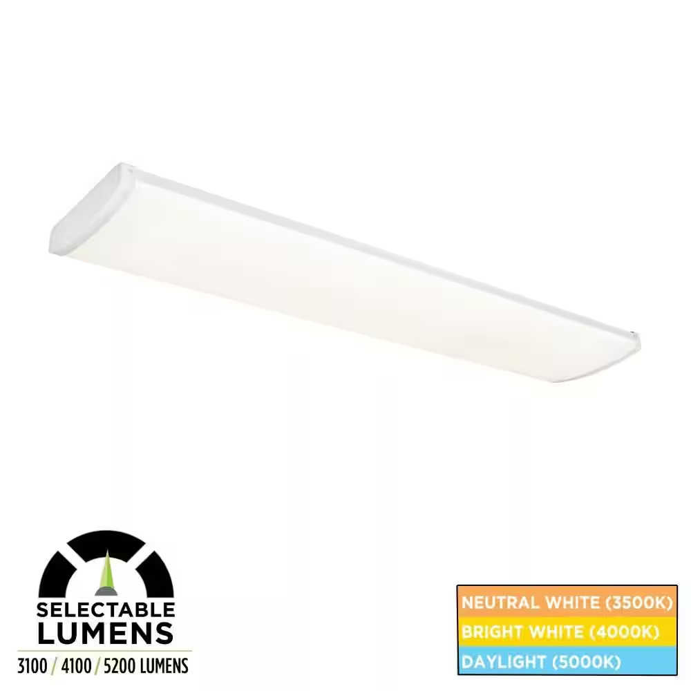 4 Ft. 3100-5200 Selectable Lumens, Integrated LED White Wraparound Light, Select gallery