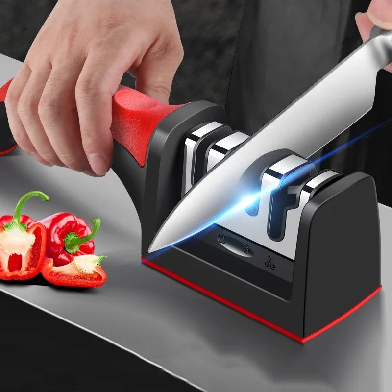 4 Stage Kitchen Knife Sharpener Professional Ceramic Diamond Steel Sharpening gallery
