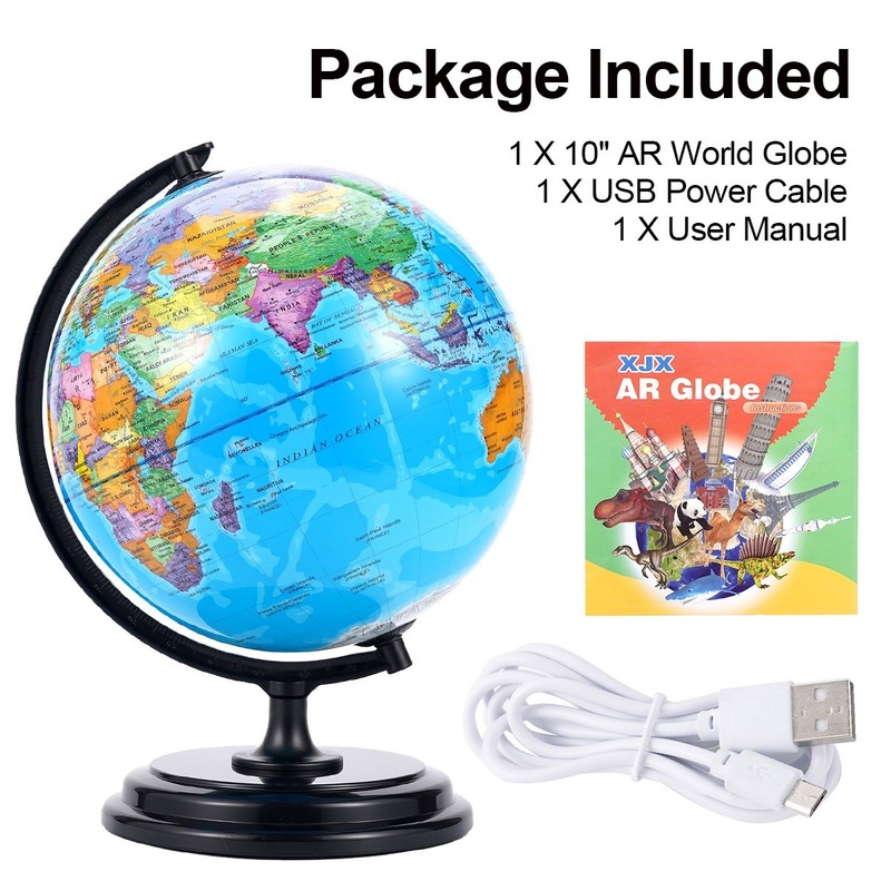 3D AR Interactive AR World Globe LED Night Light Geography Learning Desk Decor gallery