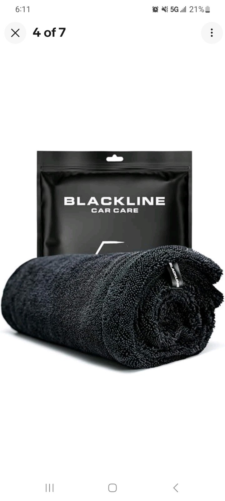 Blackline Car Drying Towel - 2ft x 3ft XL Popular Pick Among Detailing Pros - gallery