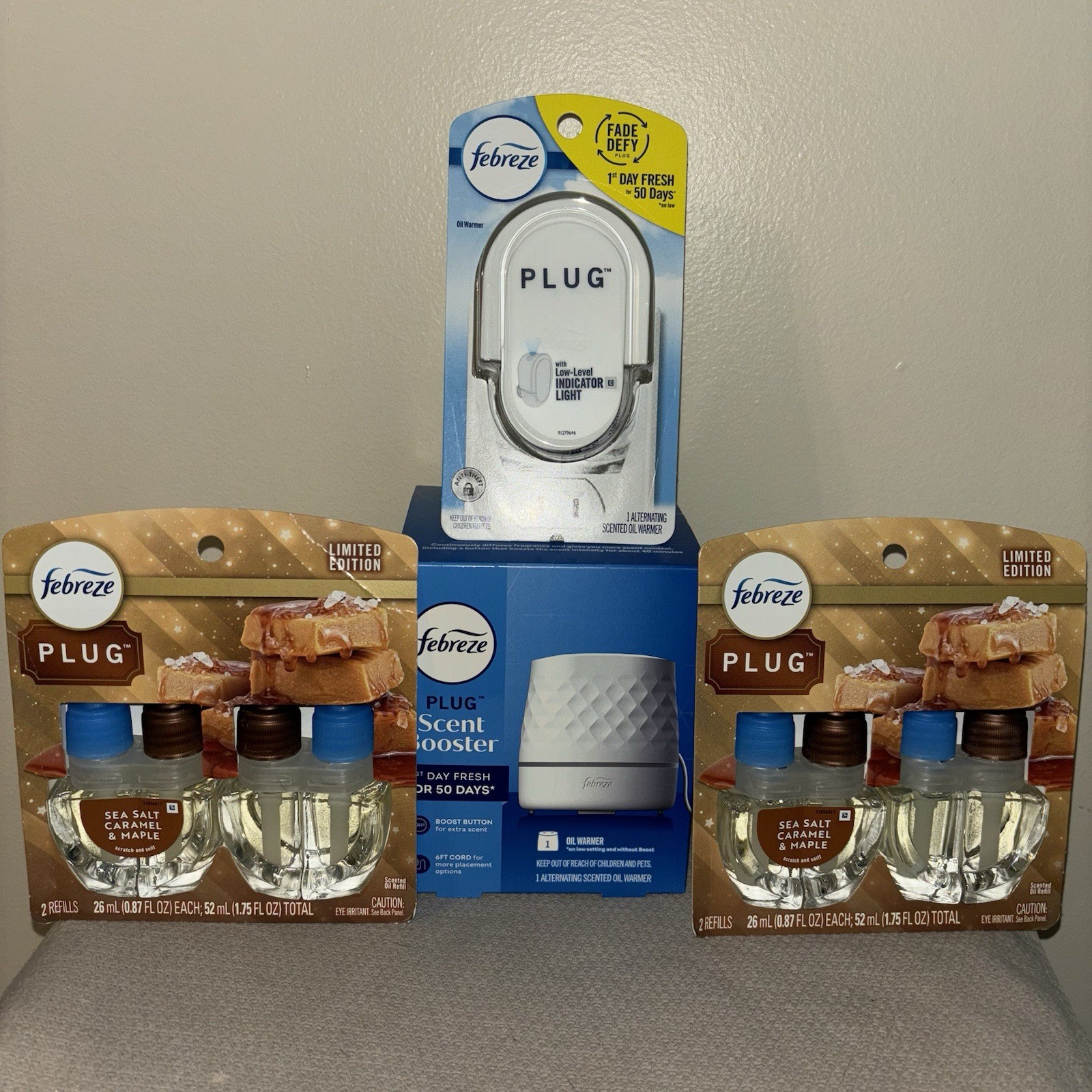 Febreze Plug In 2 ct. Refills Sea Salt Caramel & Maple LIMITED EDITION-NEW!!! gallery