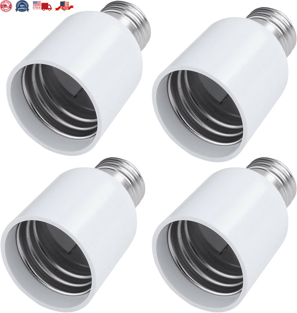4 Pack Medium Base E26 to E39 Mogul Socket Adapter Standard E26 Screw to E39 Lam