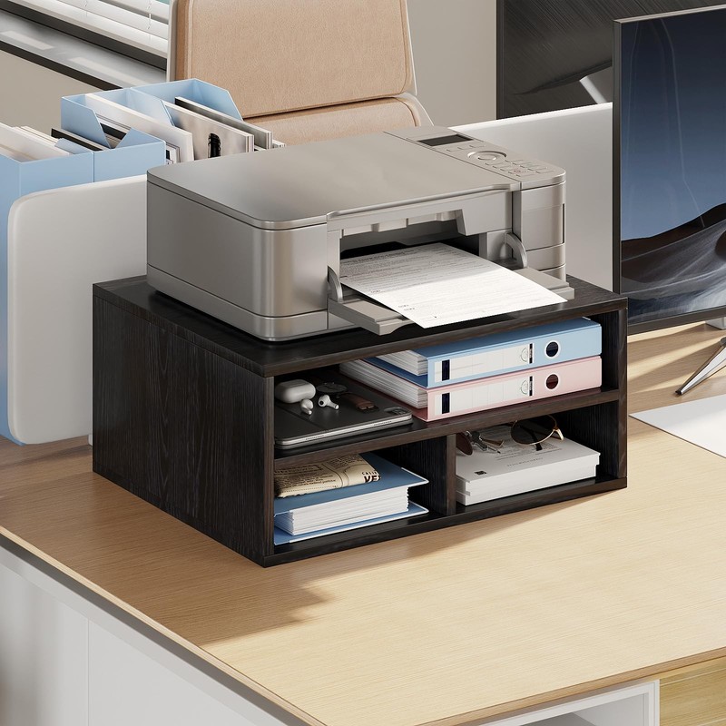 Desktop Printer Table with Storage, 2 Tier Printer Stand for Desk, Desk Organ... gallery