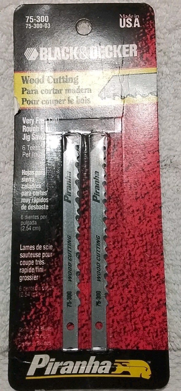 10pc BLACK &DECKER 75-300 3-3/4" LONG 6TPI WOOD CUTTING JIGSAW BLADES USA 🇺🇸 gallery