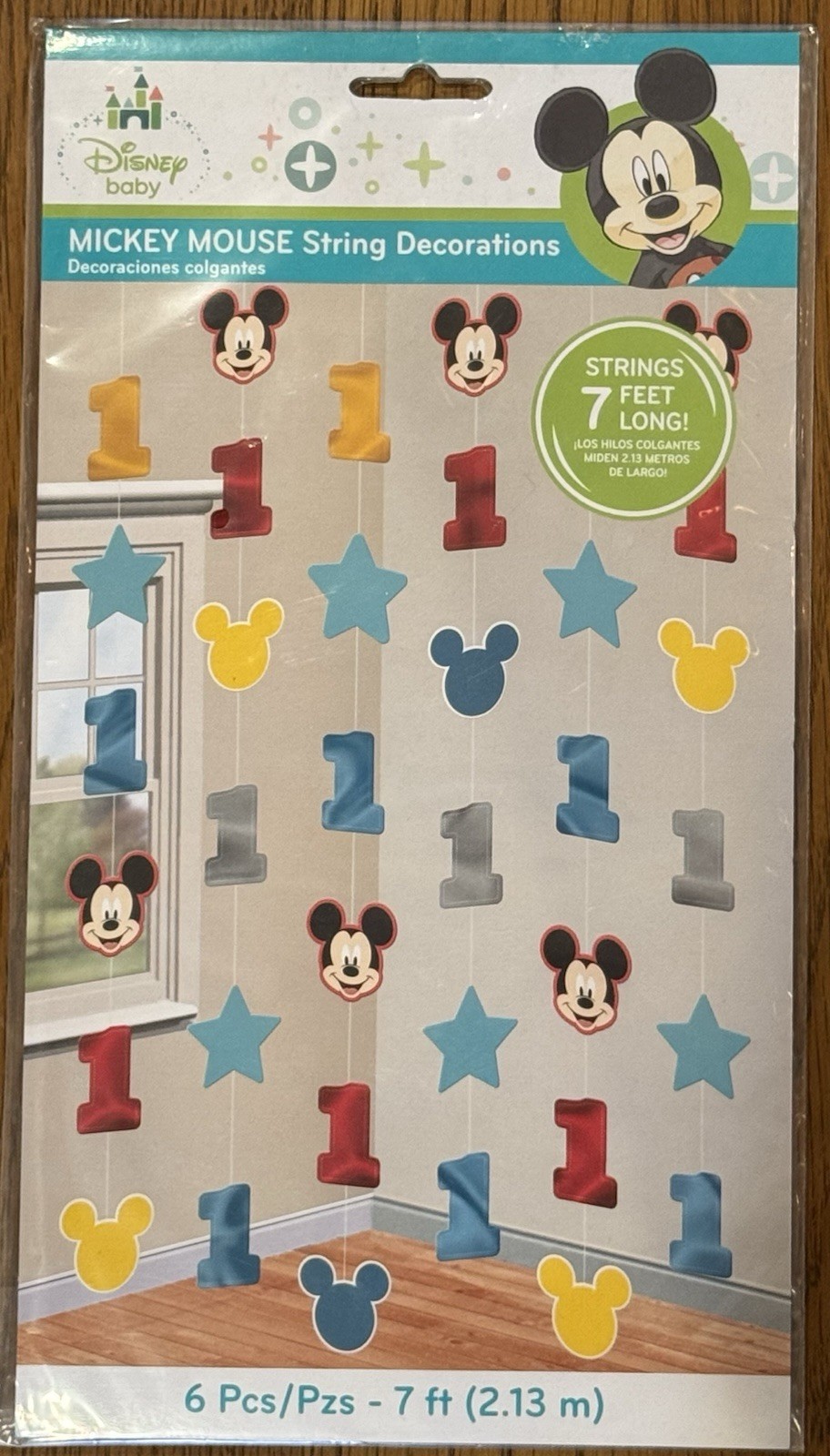 Baby Mickey Mouse Hanging String Decorations First Birthday Party - 6 Strings gallery