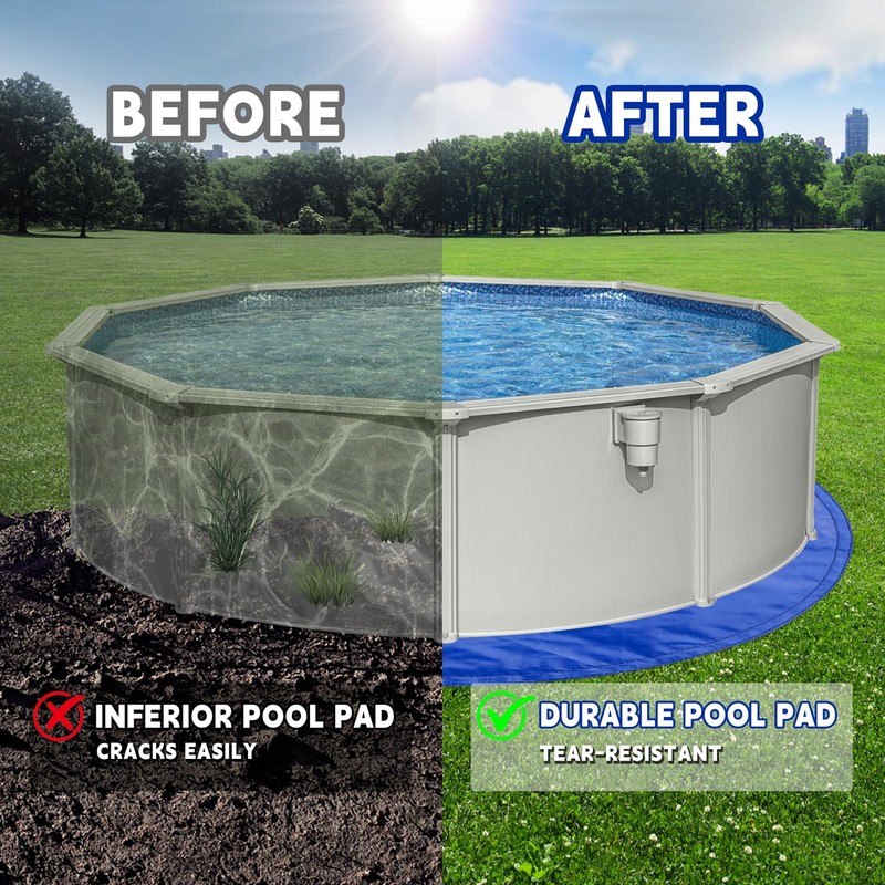 10FT Pool Liners,Swimming Pool Ground Cloth,Multipurpose Round Tarp for Under... gallery