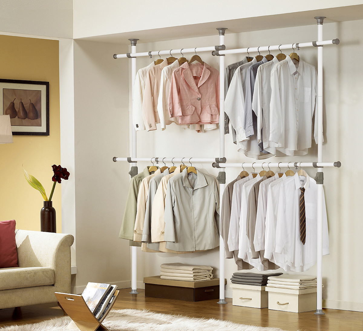 Prince Hanger | One Touch Double 2 Tier Adjustable Hanger |Vertical pole upgrade gallery