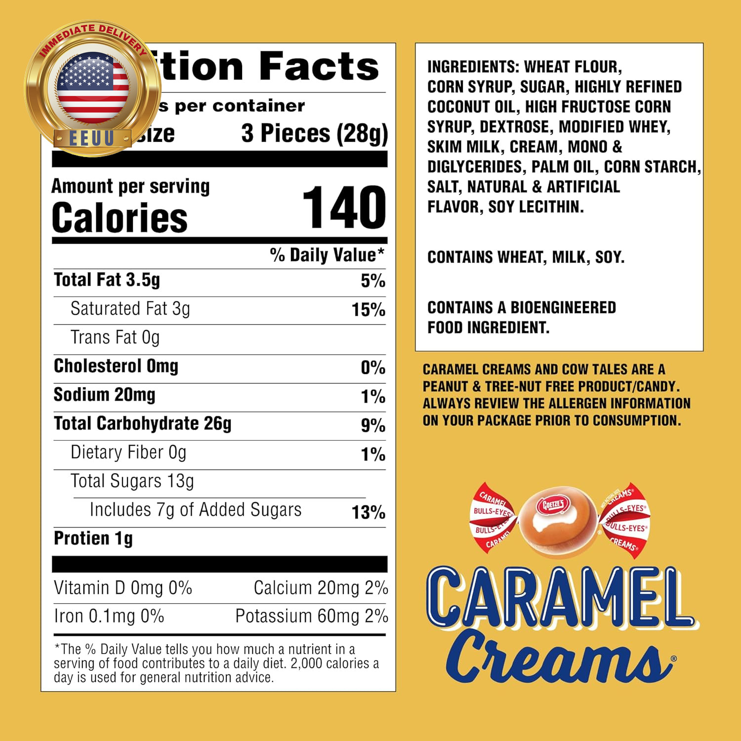 Candy Vanilla Caramel Creams - 4 Ounce Bag - Fresh from the Factory ⭐️⭐️⭐️⭐️⭐️ gallery