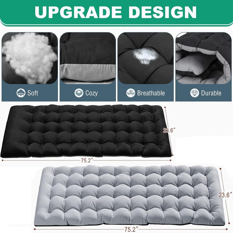 Folding Camping Cot Bed Adjustable 5-Position Folding Lounge Chair Portable 3IN1 gallery