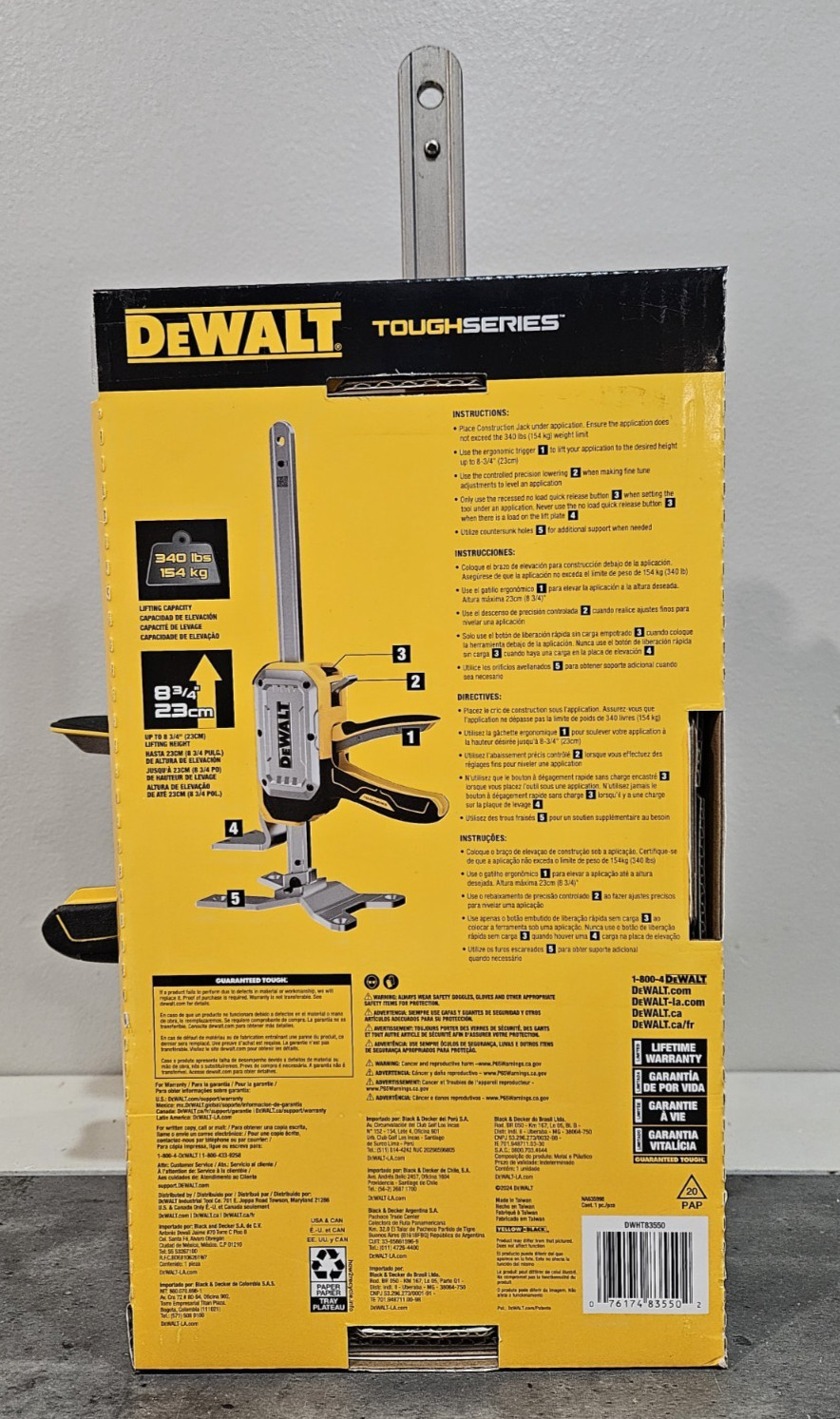 DeWALT DWHT83550 TOUGHSERIES Construction Jack, Lifts Up to 340LBS-Height 8-3/4" gallery