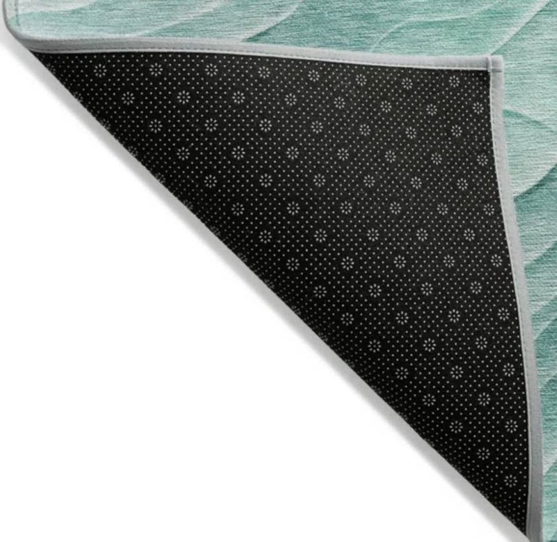 2’6”x3’10” Aqua Machine Washable Rug gallery