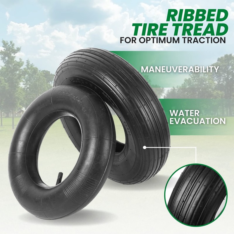 2 Sets 4.006 Replacement Pneumatic Tires and Inner Tubes Universal Fit 13” T... gallery
