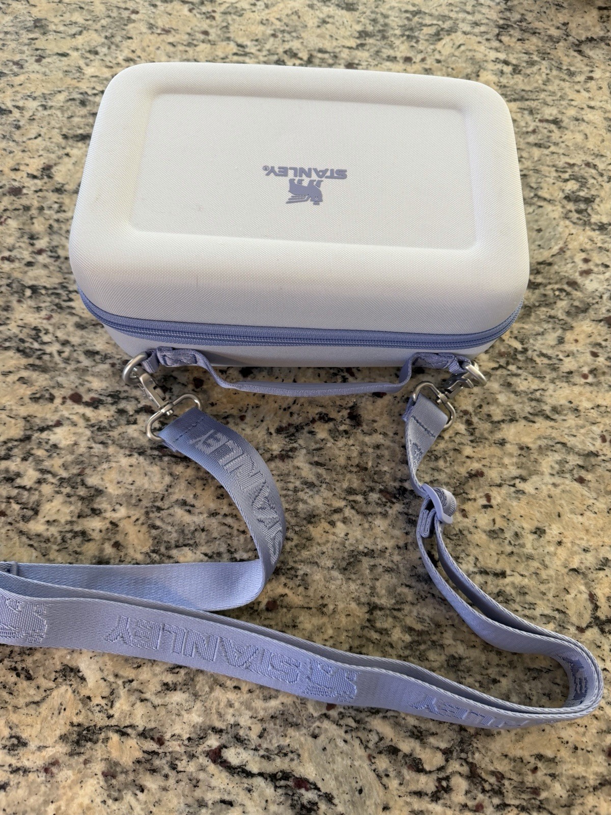 Stanley Travel Case Hard Shell Carry Bag w/ Strap White Blue Crossbody Organizer gallery