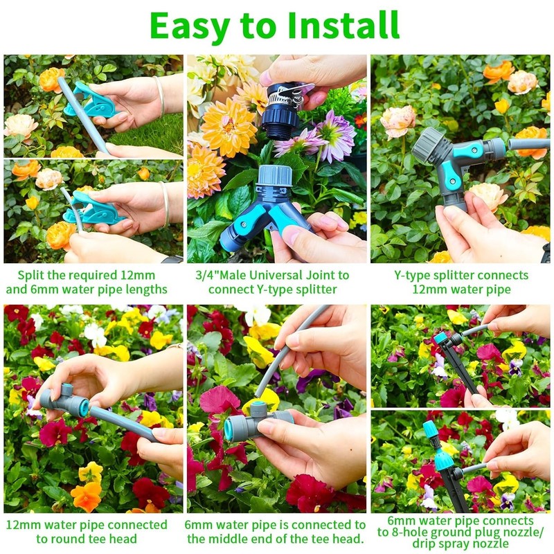 DIY Garden Irrigation System - Quick Connect Water Saving Kit for Balcony/Lawn gallery