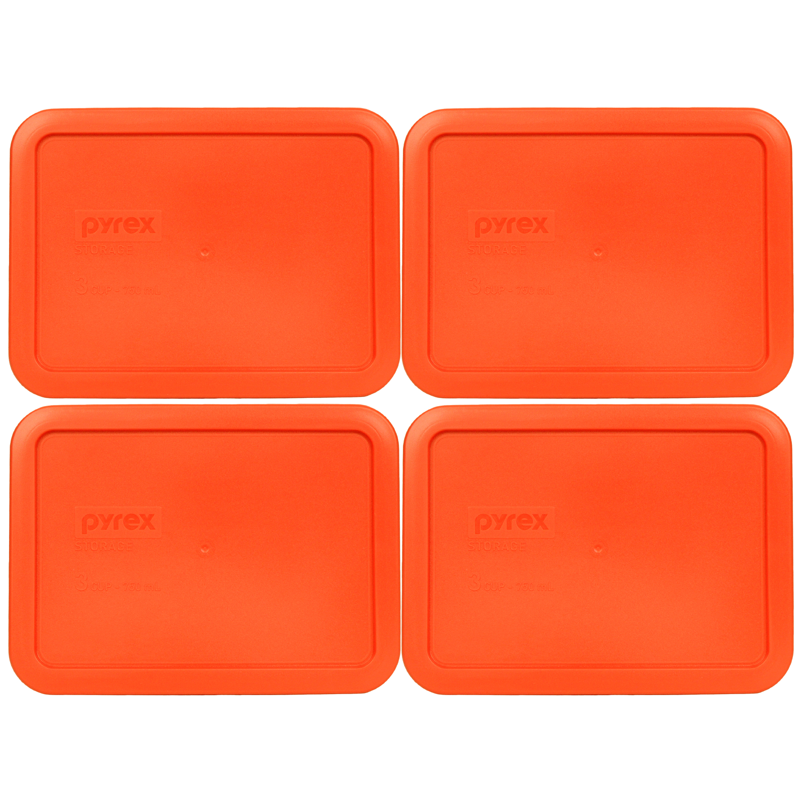 Pyrex 7210-PC 3-Cup Pumpkin Orange Replacement Storage Lid (4-Pack) gallery