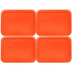 Pyrex 7210-PC 3-Cup Pumpkin Orange Replacement Storage Lid (4-Pack)