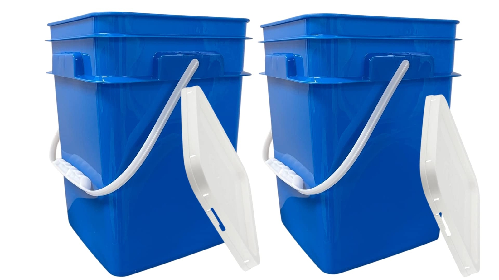 4 Gallon Square Plastic Bucket Food Grade BPA Free containers ( Pack of 2 ) gallery