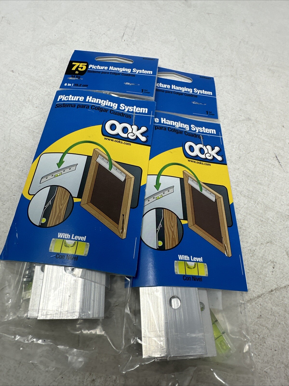 2 Pk OOK 534287 75Lb. Picture Mirror Wall Decor Hanging System 6", NEW/FREE SHIP gallery