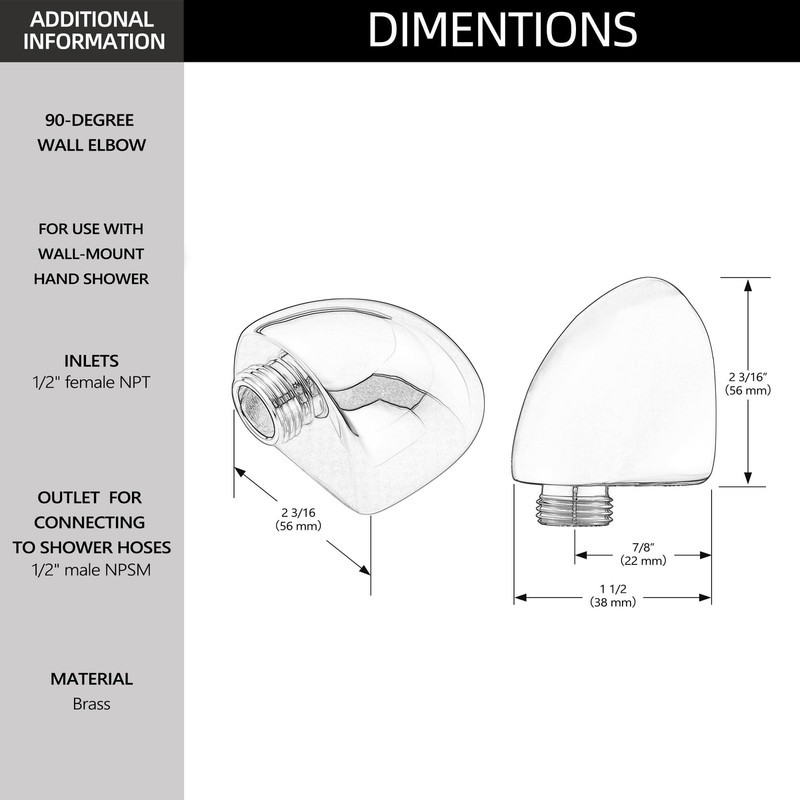 Wall-Mount Supply Wall Elbow for Hand Held Shower, Venetian Bronze gallery