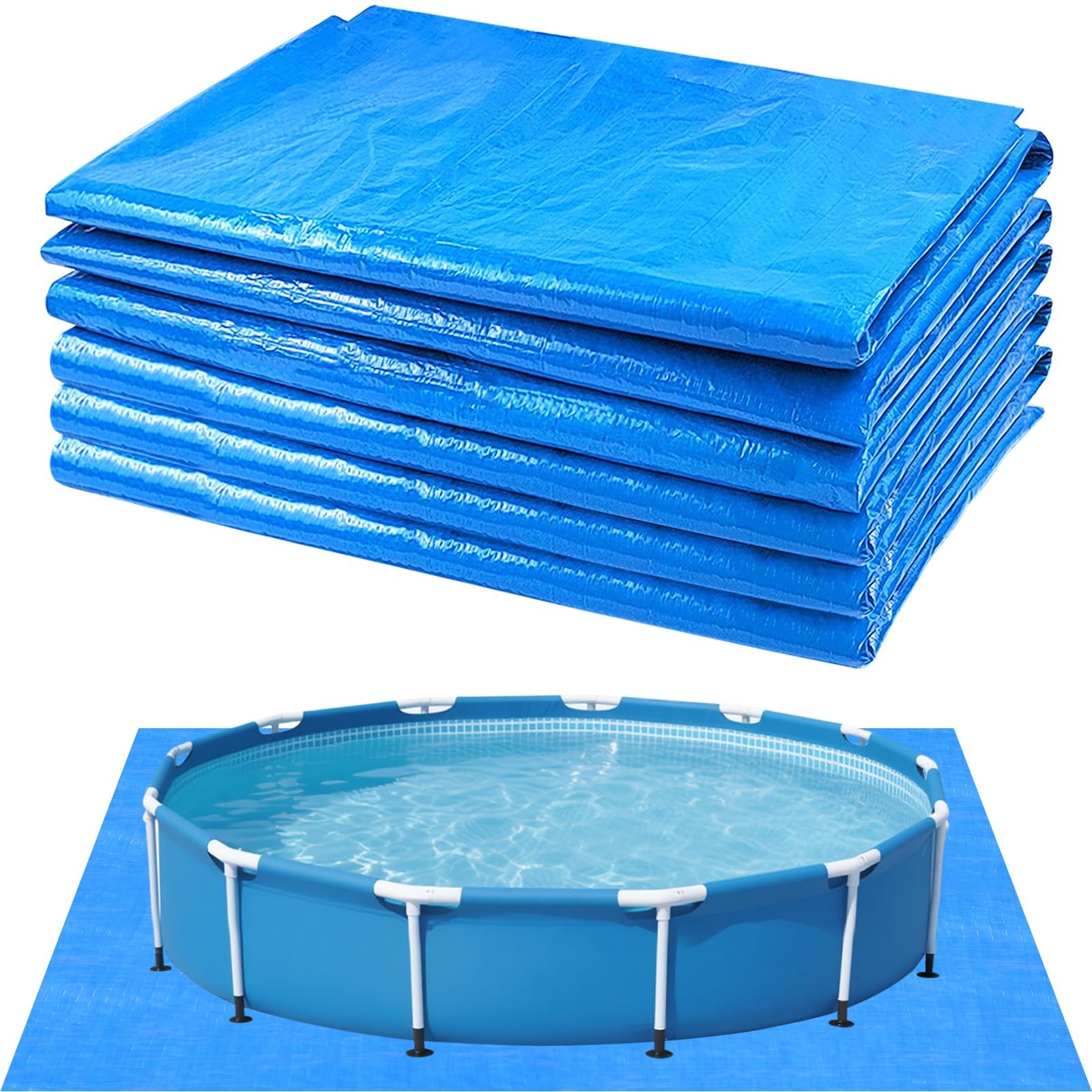Heavy-Duty 13FT Pool Ground Cloth - Waterproof Liner Pad for Above Ground Pools gallery