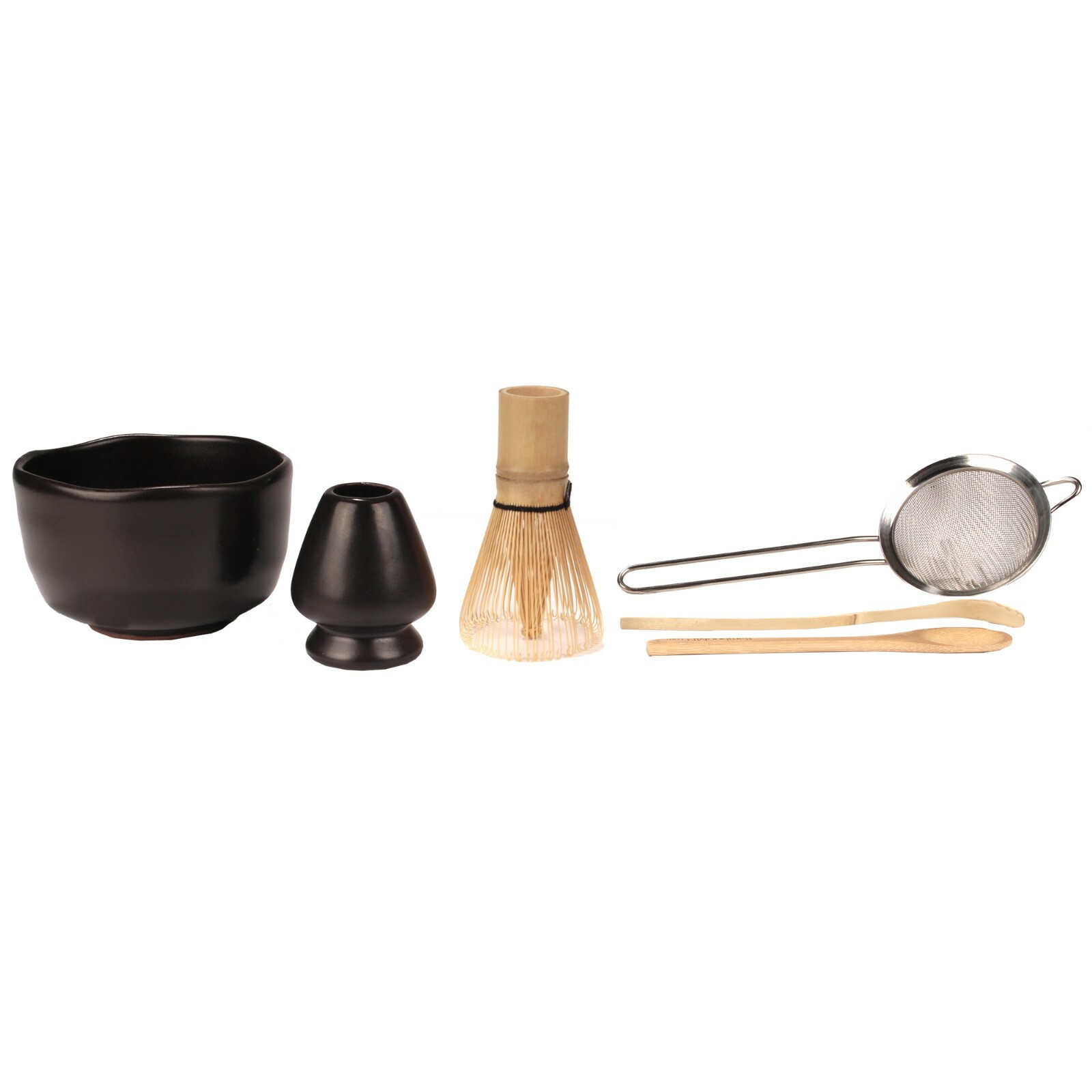 BambooMN Matcha Tea Set - Six-Piece Set - Black gallery