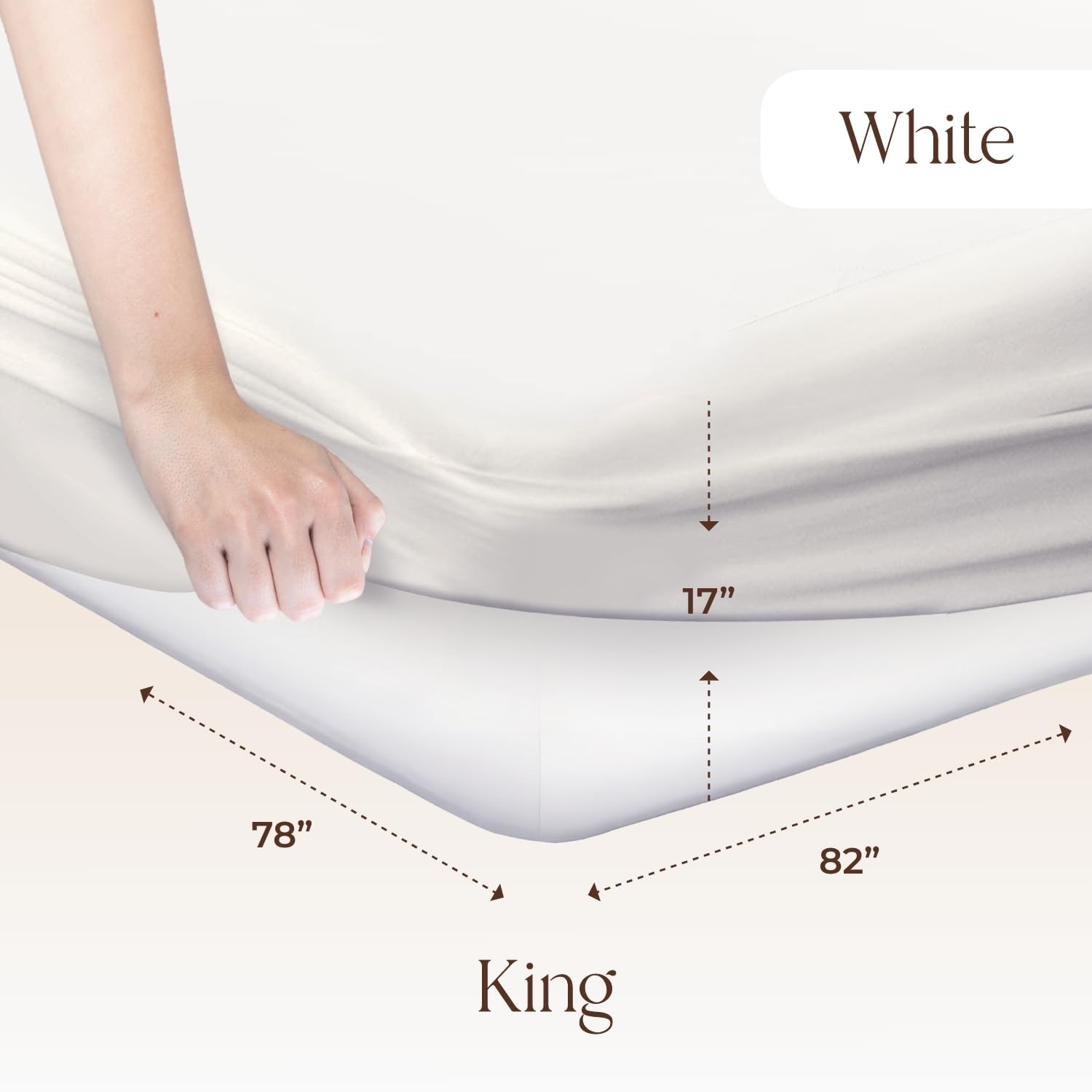 Waterproof Mattress Protector King 78x82 Inch 17 Deep Pocket White Organic Pique gallery