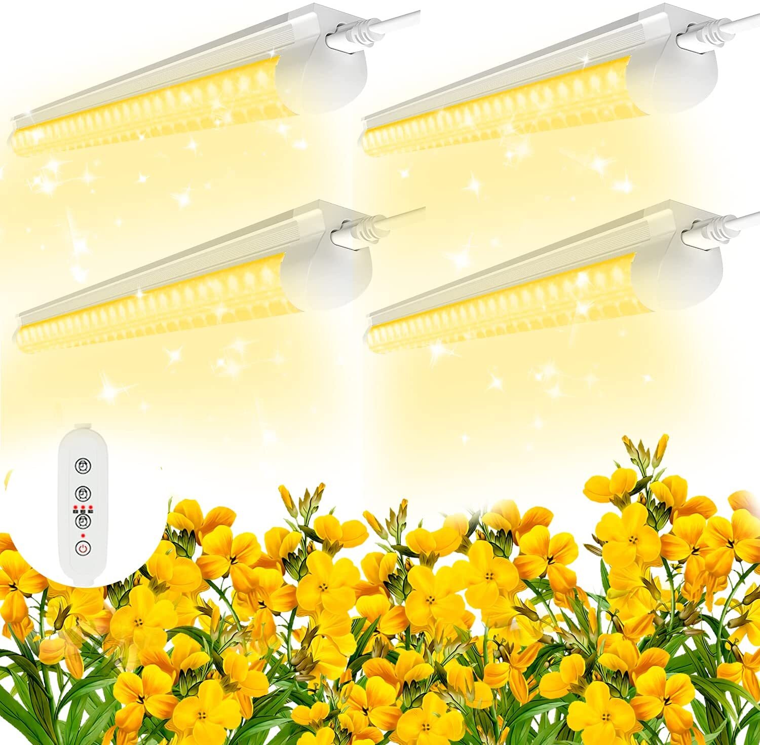 T8 4FT 50W LED Grow Lights Full Spectrum 3000K LED Tube Light Fixture With Timer gallery