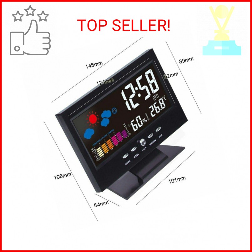 THE PERFECT PART Auto Set Digital Alarm Clock | Color Display LCD Screen with Sn gallery