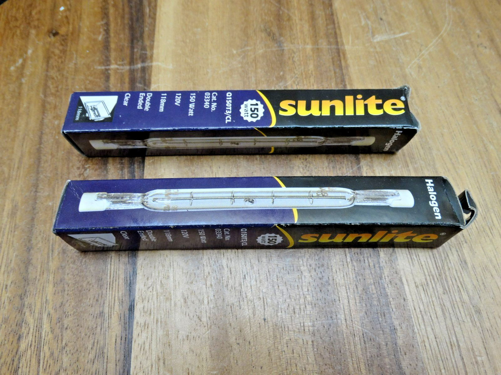 (2) Sunlite 150W 120V Halogen Light Bulbs Clear Double Eneds Q150T3/CL gallery
