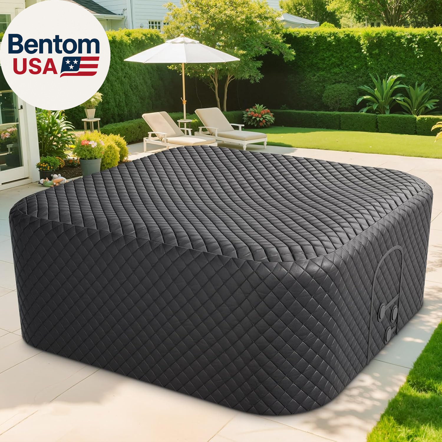 Insulated Inflatable Hot Tub Thermal Cover Protector, 5MM Thick Oxford Square SP gallery