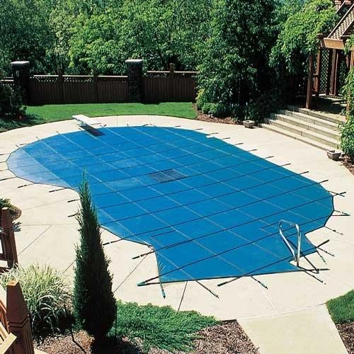 Leslie's Pro Solid 16' x 32' Rectangle Safety Cover with 4' x 8' Center End gallery