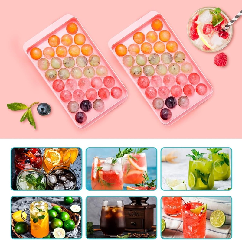 DIY Round Ice Cube Ball Maker PP Tray Silicone Sphere Mold Bar Whiskey Cocktails gallery