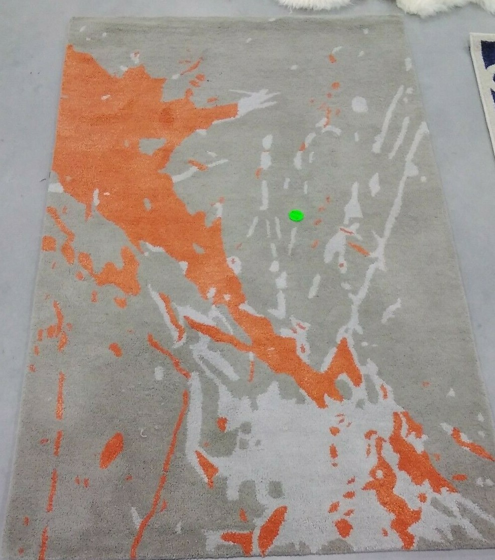 GREY / ORANGE 3'-6" X 5'-6" Back Stain Rug, Reduced Price 1172700951 SOH794B-4 gallery