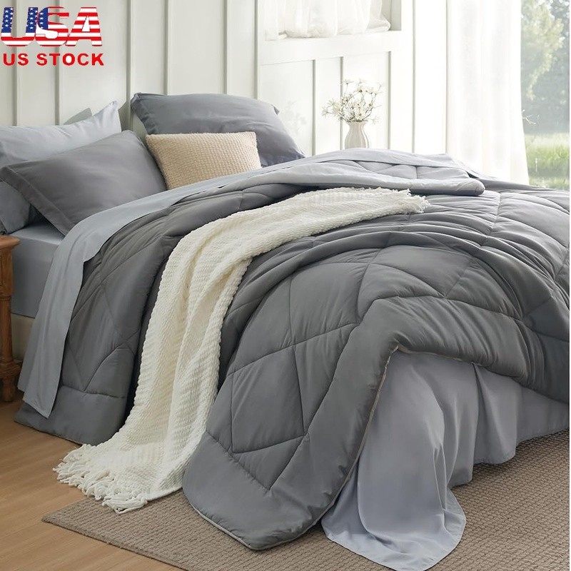 7 Piece Christmas Bedding Set Reversible Comforter Soft Warm Cozy Sleep Haven US gallery