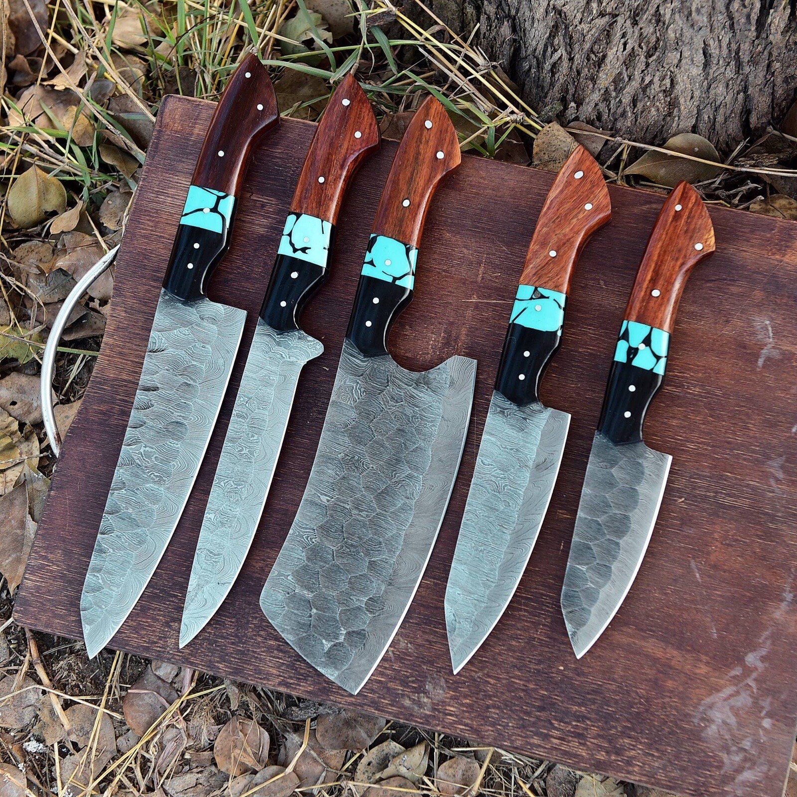 Damascus Knives Set Forged Damascus Chef Knife Set X678 gallery