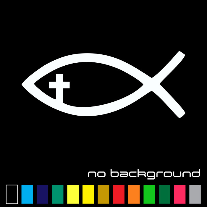 Jesus Fish Sticker Vinyl Decal - Christian God Religion Cross Wall Car Window gallery