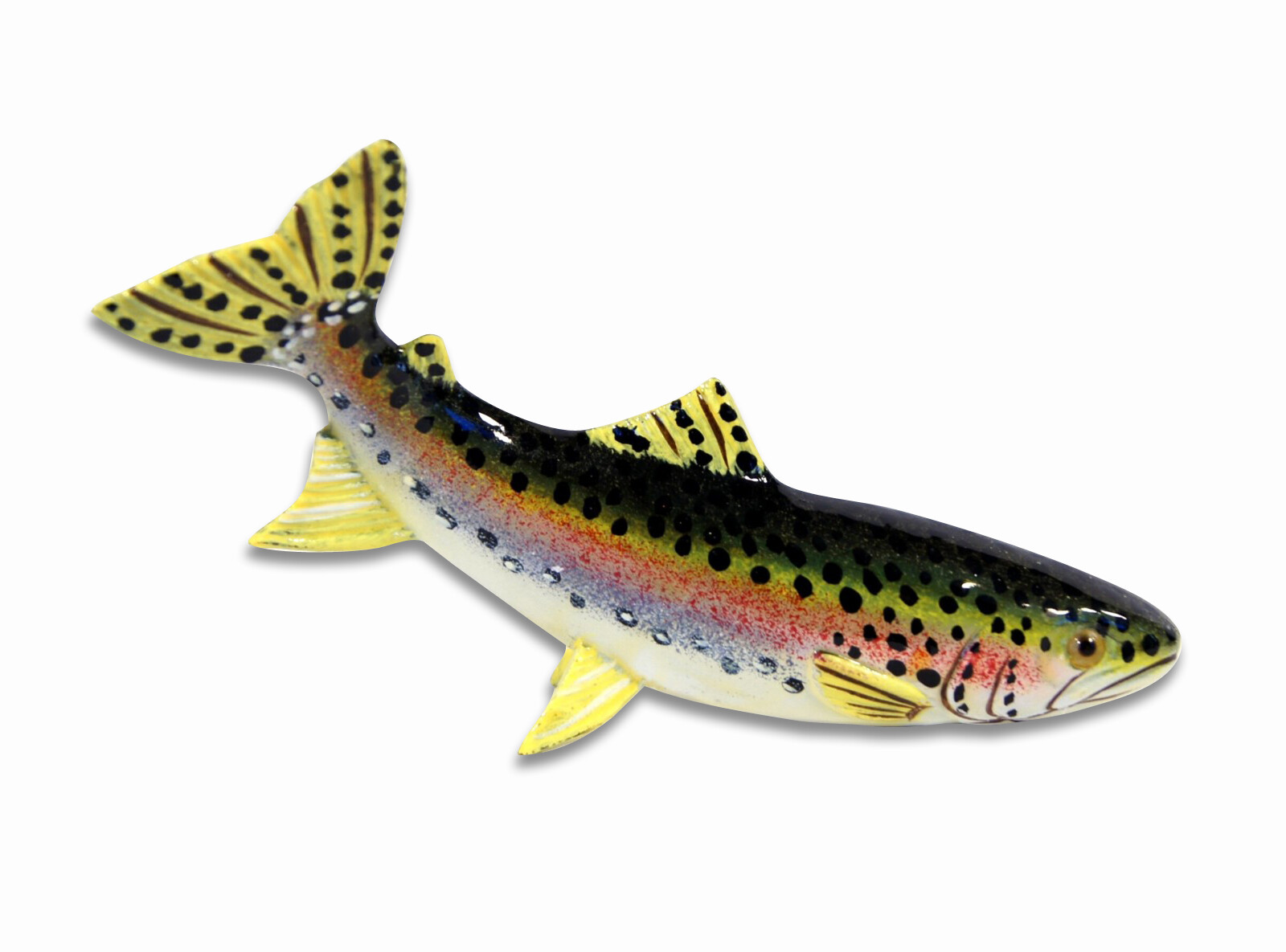 Hand Painted 5" Small Rainbow Trout Game Fish Statue Figurine Sculpture 687B gallery