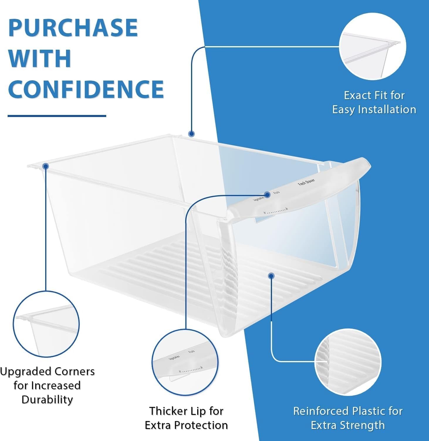 Frigidaire Crisper Bin 240351061 Fridge Drawer Replacement E23CS7 ERL629 FFUS26 gallery