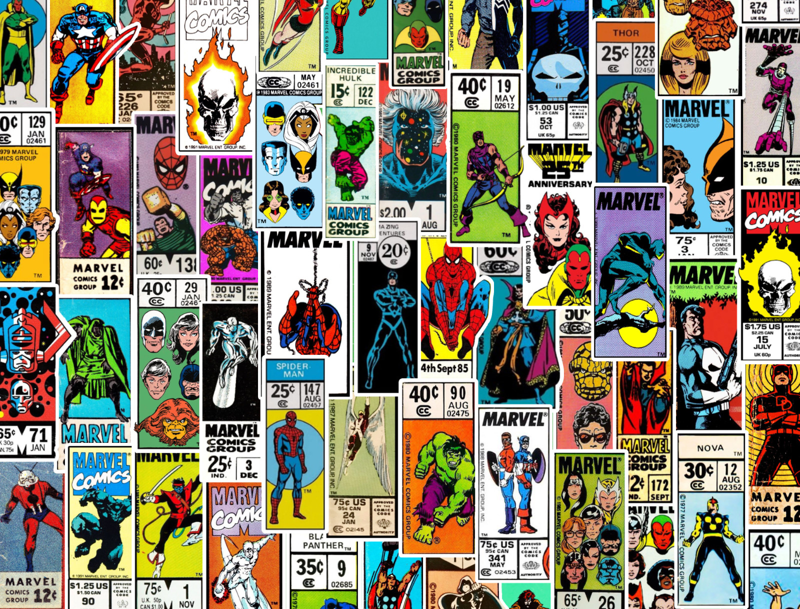 25/50 Marvel Corner Art Sticker Pack - Waterproof Vinyl - Comic Spiderman Thor gallery
