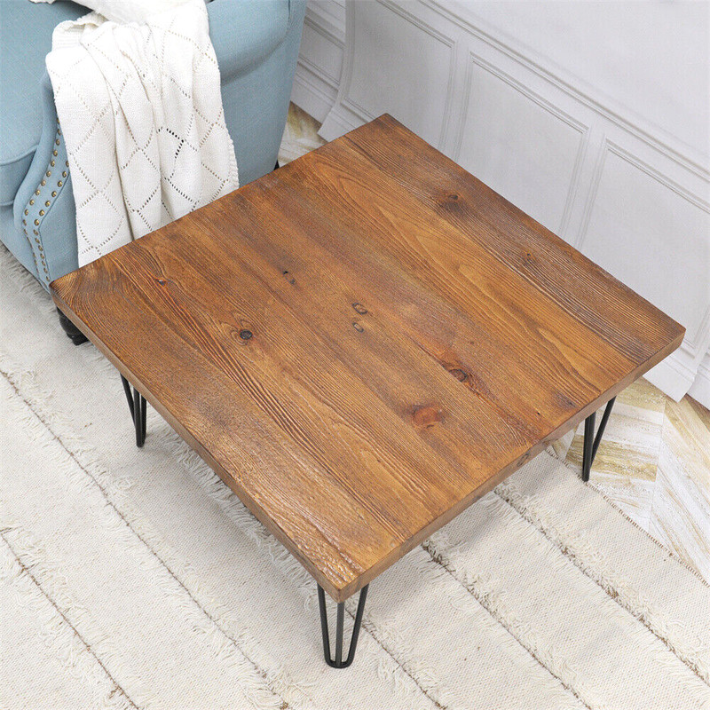 Rustic Square Old Pine Wooden Coffee Table Home Furniture for Living Room Decor gallery