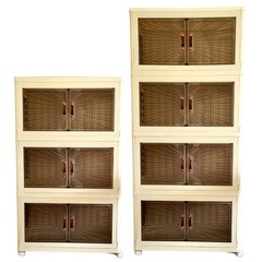 Extra Large Foldable Storage Cabinet with Doors, Stackable Organizer Boxes
